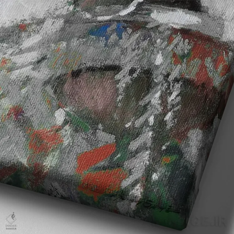 تابلو زیبا آراستهشده (شماره ۲) اثر ای. آنتونی اورم - نمای نزدیک بافت بوم