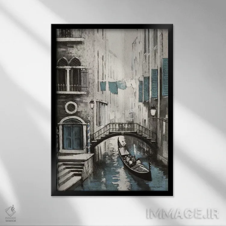تابلو ونیز (شماره ۱) اثر ای. آنتونی اورم - نمای قابدار مشکی