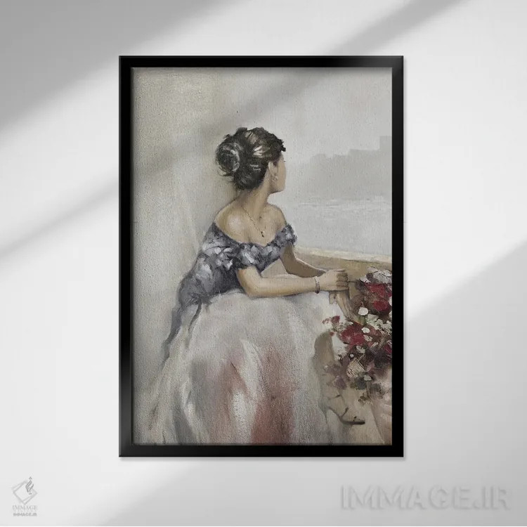 تابلو پنجرهٔ لطیف رمانتیک اثر ای. آنتونی اورم - نمای قابدار مشکی