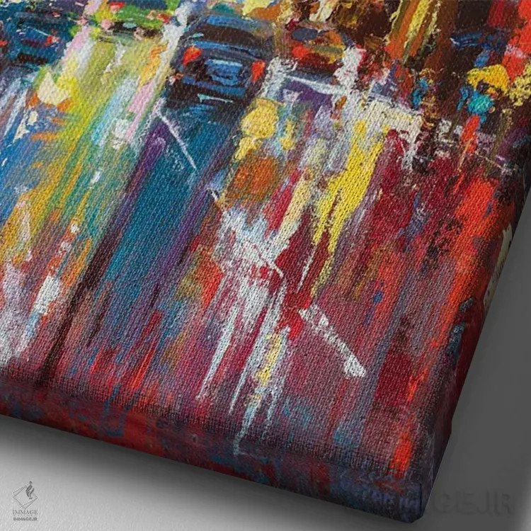 تابلو منظرهٔ شهری انتزاعی (لندن) اثر آندره اوستاپچوک - نمای نزدیک بافت بوم