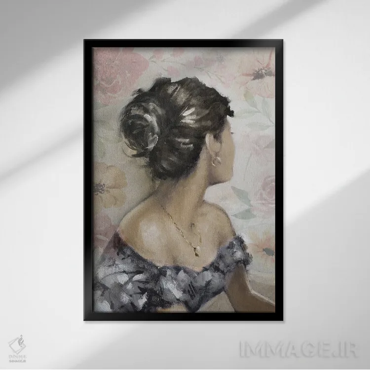 تابلو نگاه عاشقانه اثر ای. آنتونی اورم - نمای قابدار مشکی