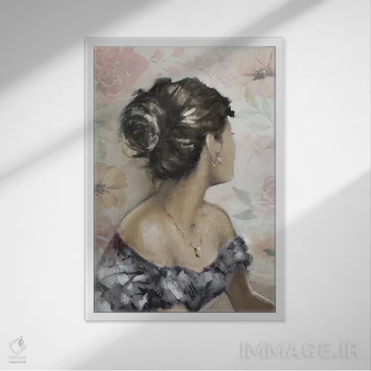 تابلو نگاه عاشقانه اثر ای. آنتونی اورم - نمای قابدار سفید