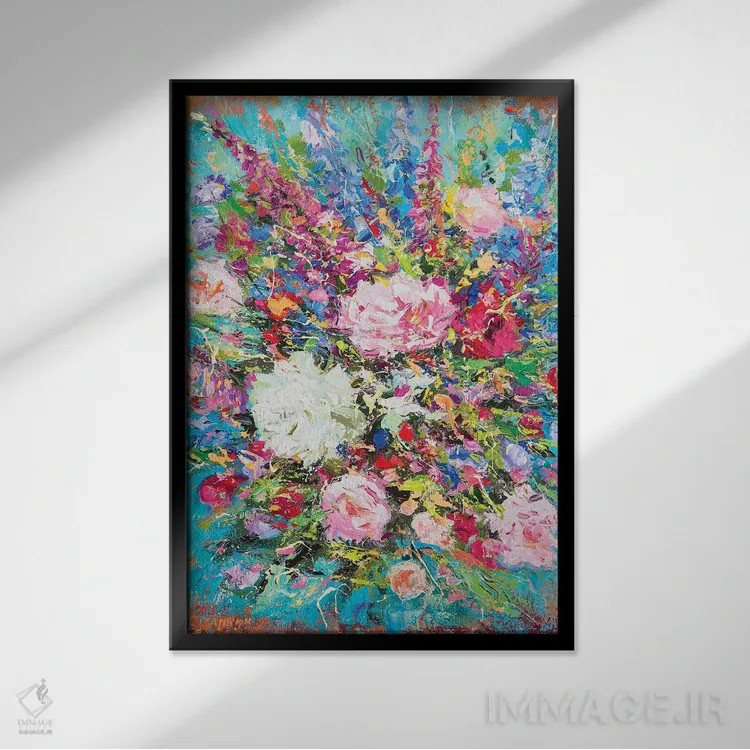 تابلو دستهگل اثر آندره اوستاپچوک - نمای قابدار مشکی