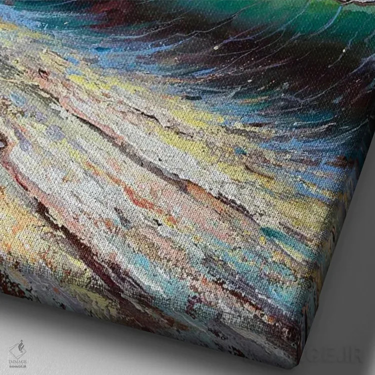 تابلو منظرهٔ دریا (شماره ۱۲) اثر آندره اوستاپچوک - نمای نزدیک بافت بوم