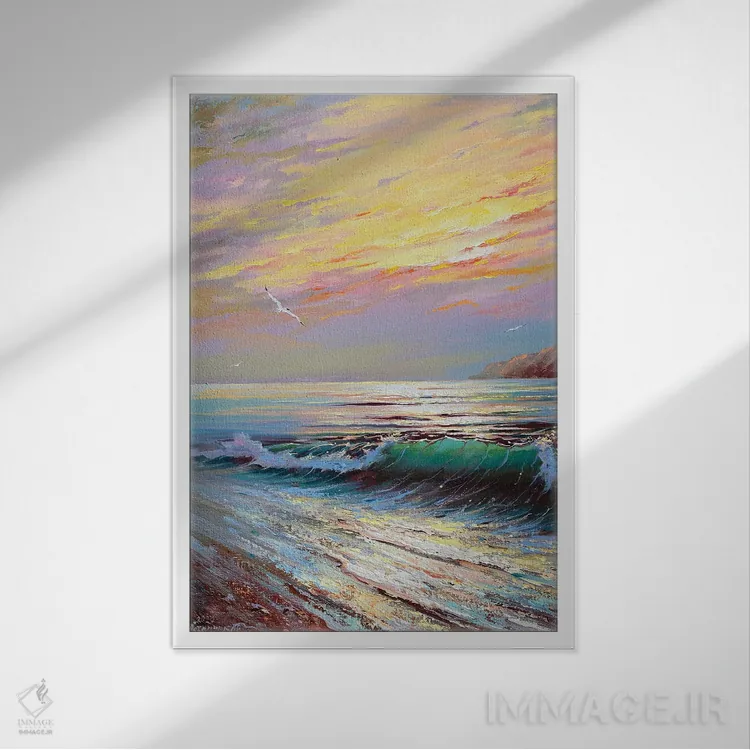 تابلو منظرهٔ دریا (شماره ۱۲) اثر آندره اوستاپچوک - نمای قابدار سفید