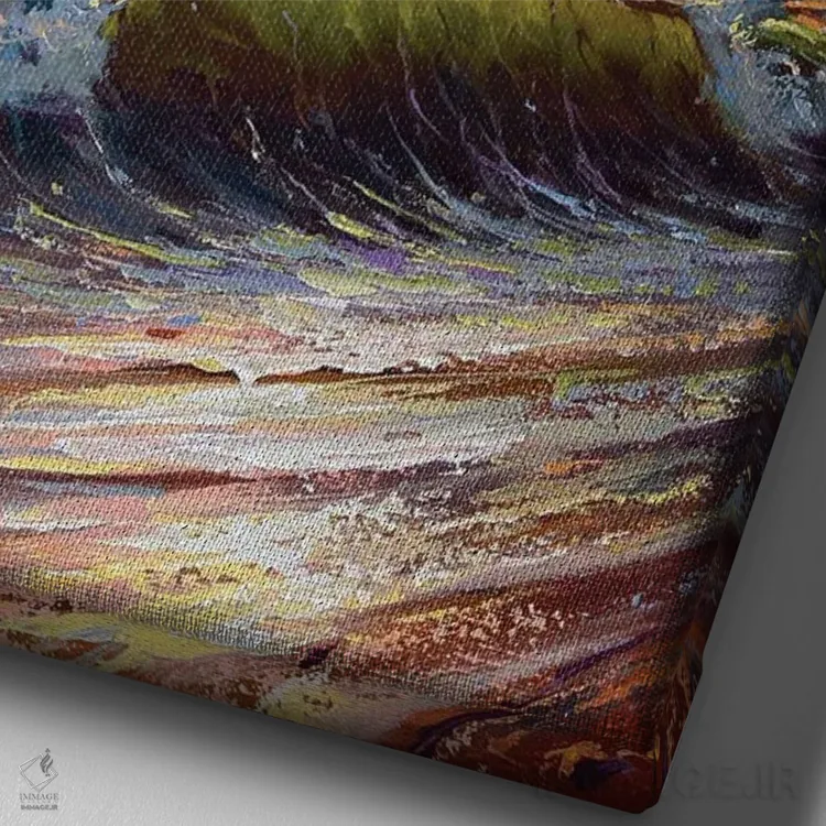 تابلو منظرهٔ دریا (شماره ۱۶) اثر آندره اوستاپچوک - نمای نزدیک بافت بوم