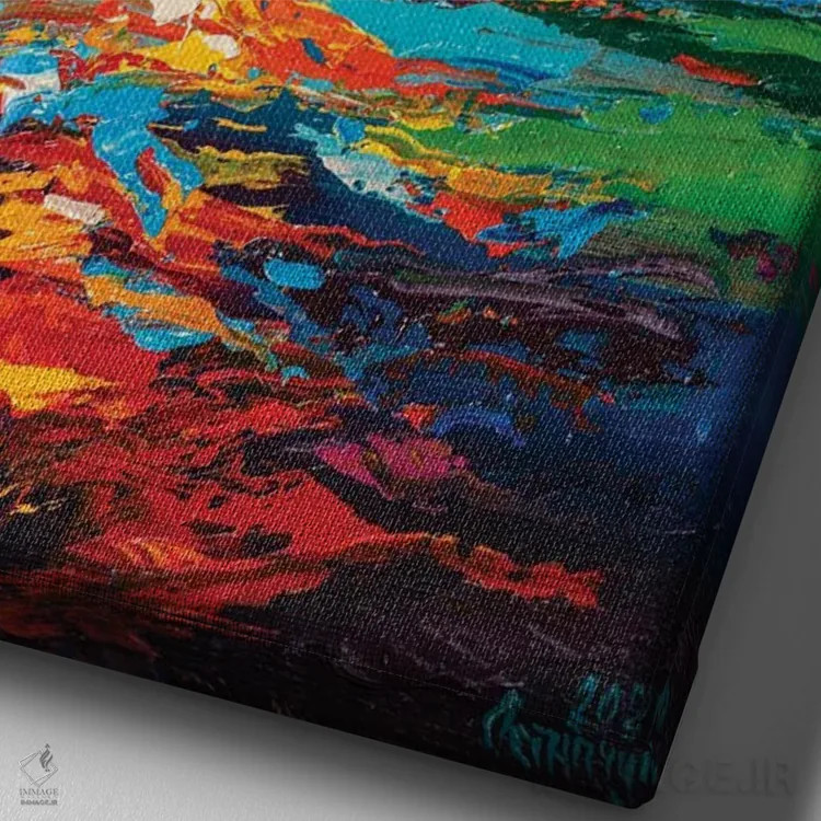 تابلو نمای دریا انتزاعی (شماره ۱۸) اثر آندره اوستاپچوک - نمای نزدیک بافت بوم