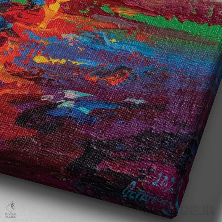 تابلو نمای دریا انتزاعی (شماره ۱۸) اثر آندره اوستاپچوک - نمای نزدیک بافت بوم