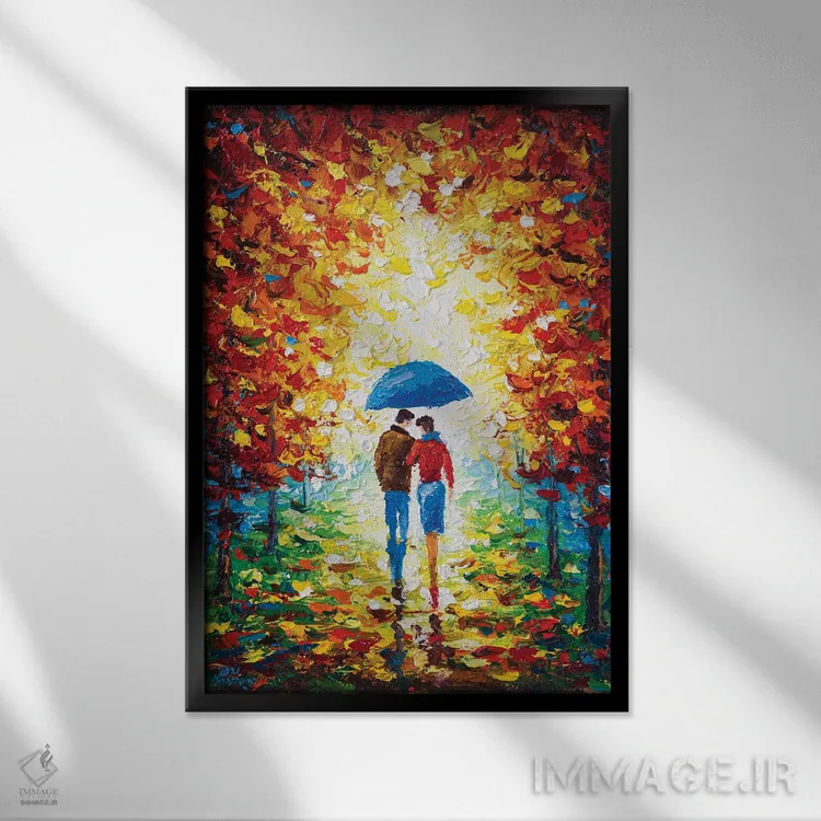 تابلو با هم قدم زدن (شماره ۱) اثر آندره اوستاپچوک - نمای قابدار مشکی