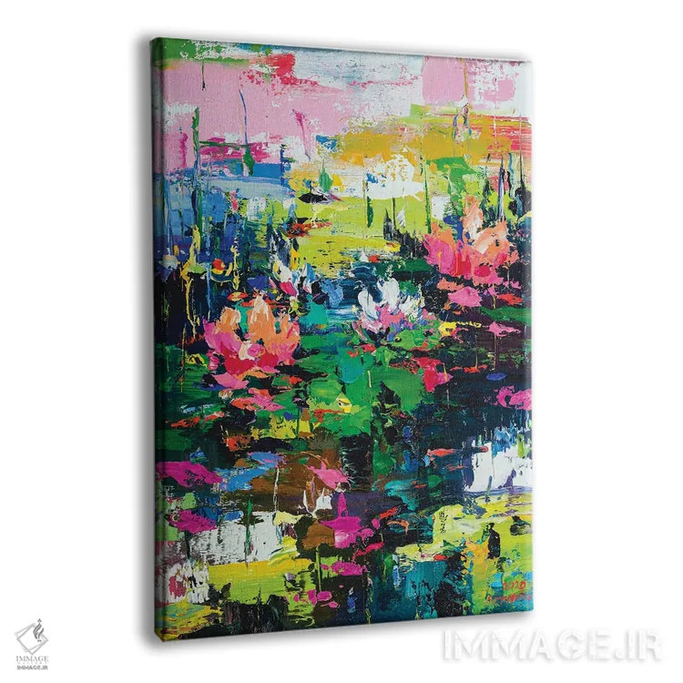 تابلو چشمانداز انتزاعی (نیلوفر آبی) اثر آندره اوستاپچوک - نمای پرسپکتیو محصول