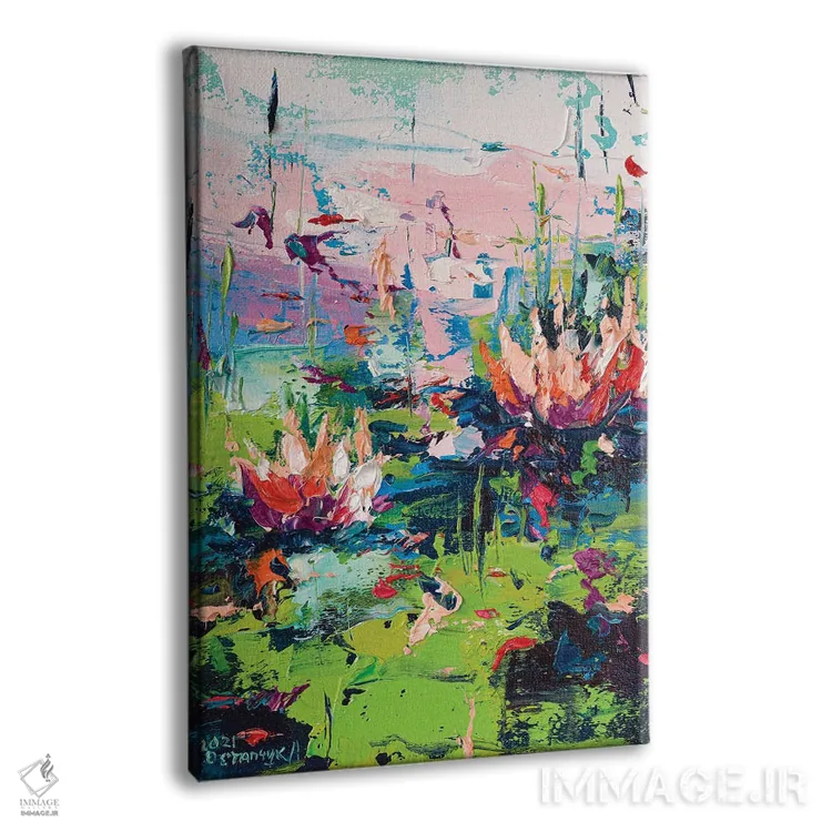 تابلو نیلوفرهای آبی (شماره ۲) اثر آندره اوستاپچوک - نمای پرسپکتیو محصول