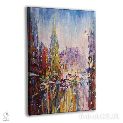 تابلو منظرهٔ شهری انتزاعی وین اثر آندره اوستاپچوک - نمای پرسپکتیو محصول