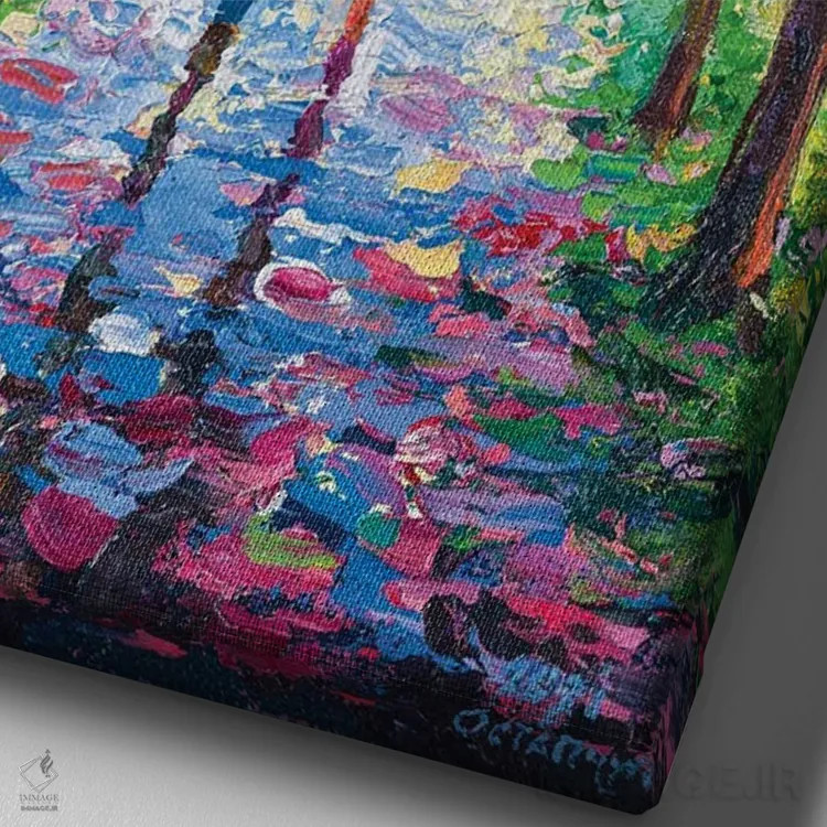 تابلو بهار (شماره ۱) اثر آندره اوستاپچوک - نمای نزدیک بافت بوم