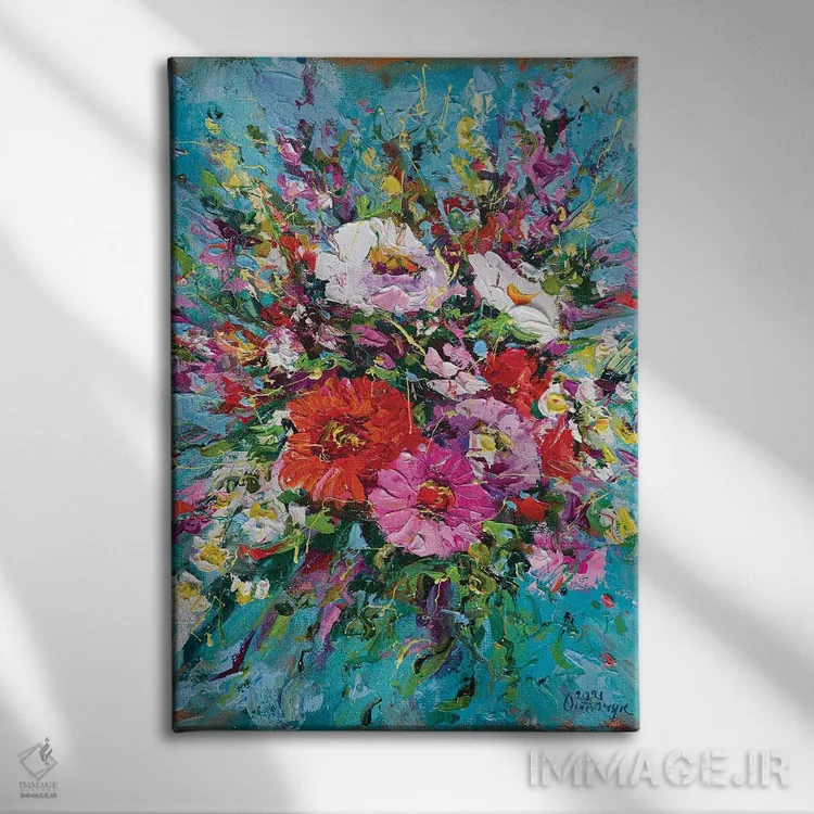 تابلو دستهگل (شماره ۴) اثر آندره اوستاپچوک - نمای روبهرو روی دیوار