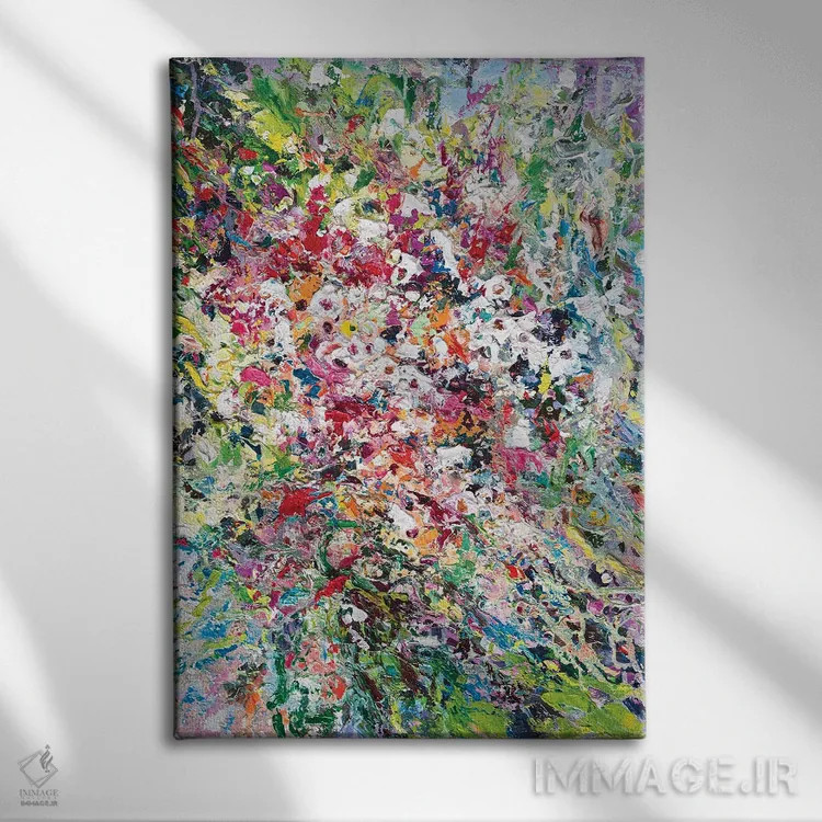 تابلو دستهگل انتزاعی (شماره ۱) اثر آندره اوستاپچوک - نمای روبهرو روی دیوار