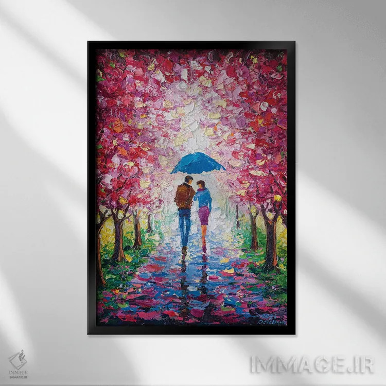تابلو بهار (شماره ۱) اثر آندره اوستاپچوک - نمای قابدار مشکی