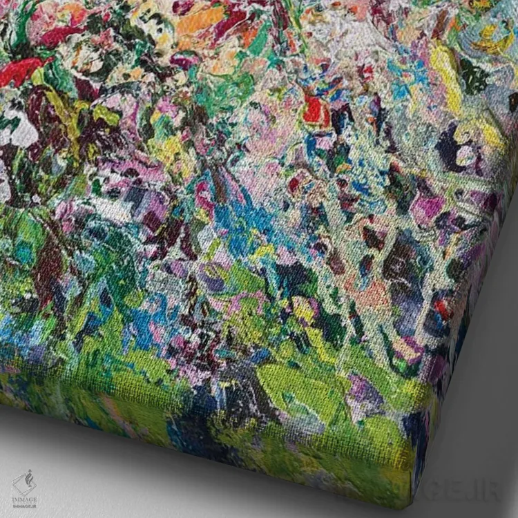 تابلو دستهگل انتزاعی (شماره ۱) اثر آندره اوستاپچوک - نمای نزدیک بافت بوم