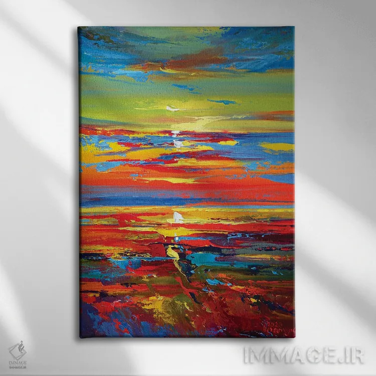 تابلو نمای دریا انتزاعی (شماره ۴) اثر آندره اوستاپچوک - نمای روبهرو روی دیوار