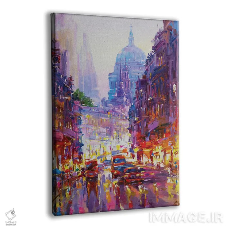 تابلو چراغهای شهر در شب (لندن) اثر آندره اوستاپچوک - نمای پرسپکتیو محصول