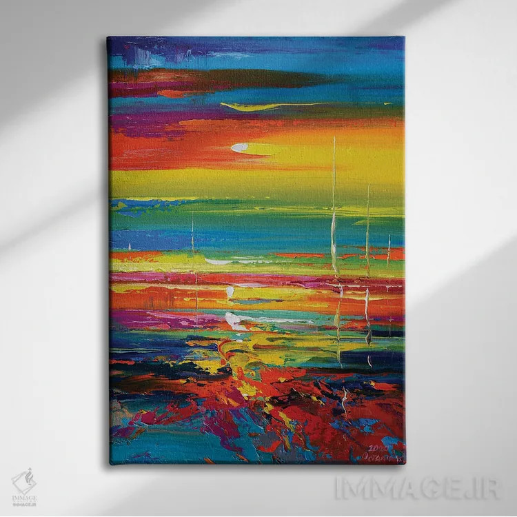 تابلو نمای دریا انتزاعی (شماره ۸) اثر آندره اوستاپچوک - نمای روبهرو روی دیوار