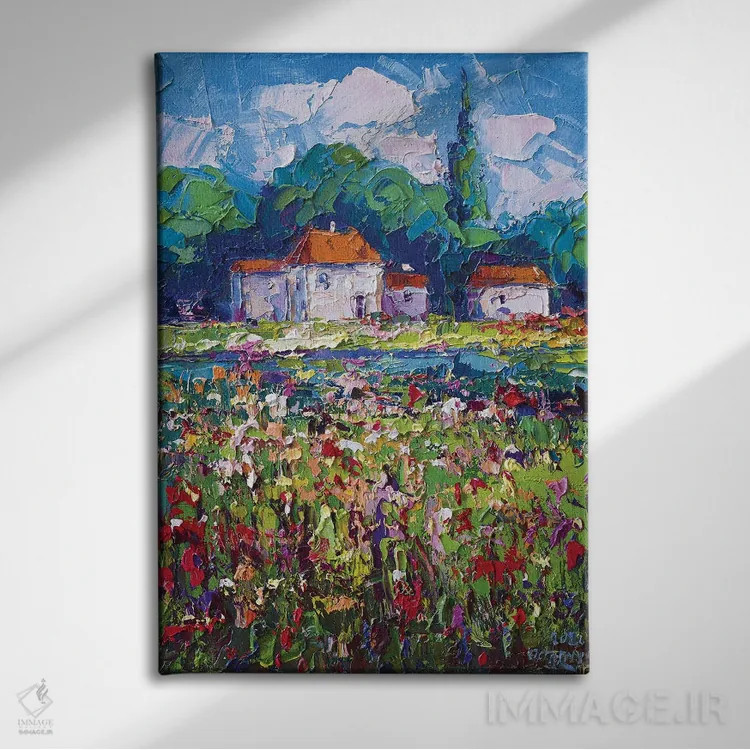 تابلو چشمانداز روستایی (شماره ۱) اثر آندره اوستاپچوک - نمای روبهرو روی دیوار