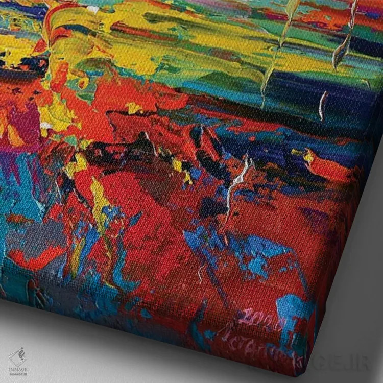 تابلو نمای دریا انتزاعی (شماره ۸) اثر آندره اوستاپچوک - نمای نزدیک بافت بوم