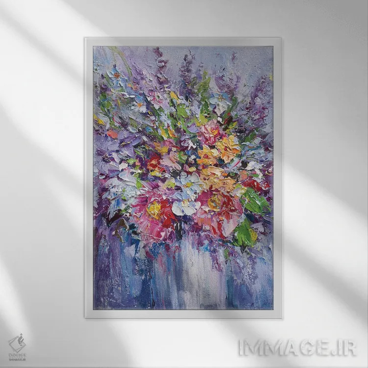 تابلو دستهگل (شماره ۶) اثر آندره اوستاپچوک - نمای قابدار سفید