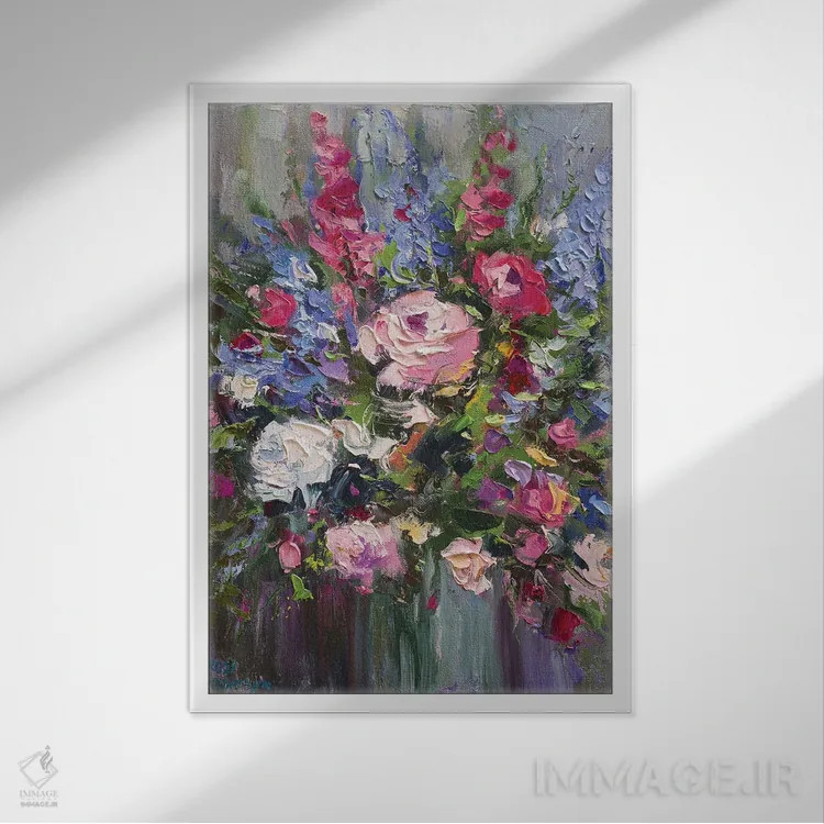 تابلو دستهگل (شماره ۷) اثر آندره اوستاپچوک - نمای قابدار سفید