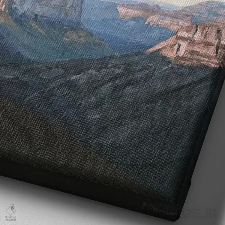 تابلو درهٔ پاییندست اثر الکس اودنورالوف - نمای نزدیک بافت بوم