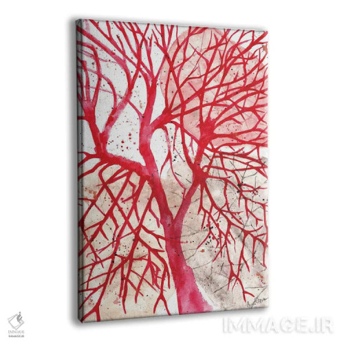 تابلو درخت ارغوانی و قرمز (آبرنگ) اثر آنا اوز - نمای پرسپکتیو محصول