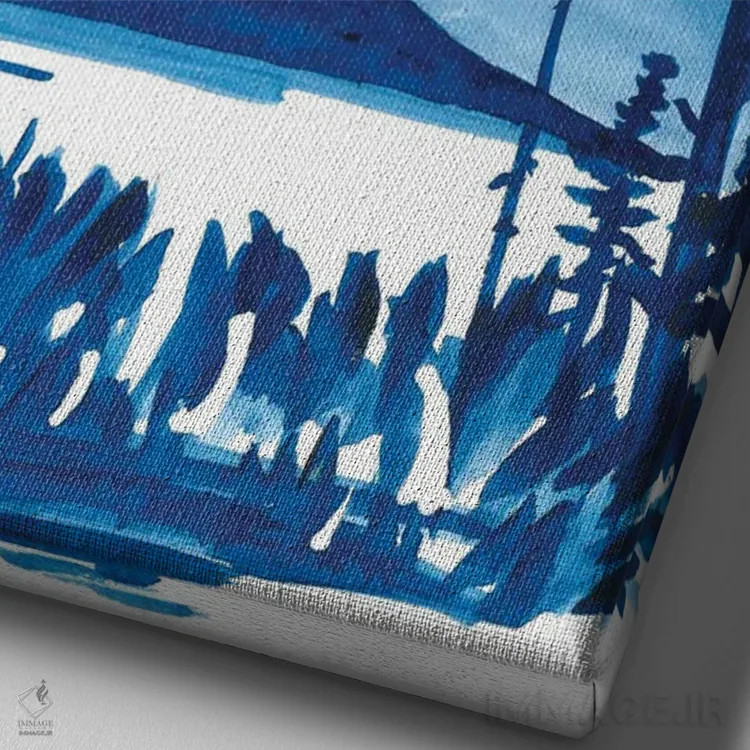 تابلو نور ماه اثر آنا اوز - نمای نزدیک بافت بوم