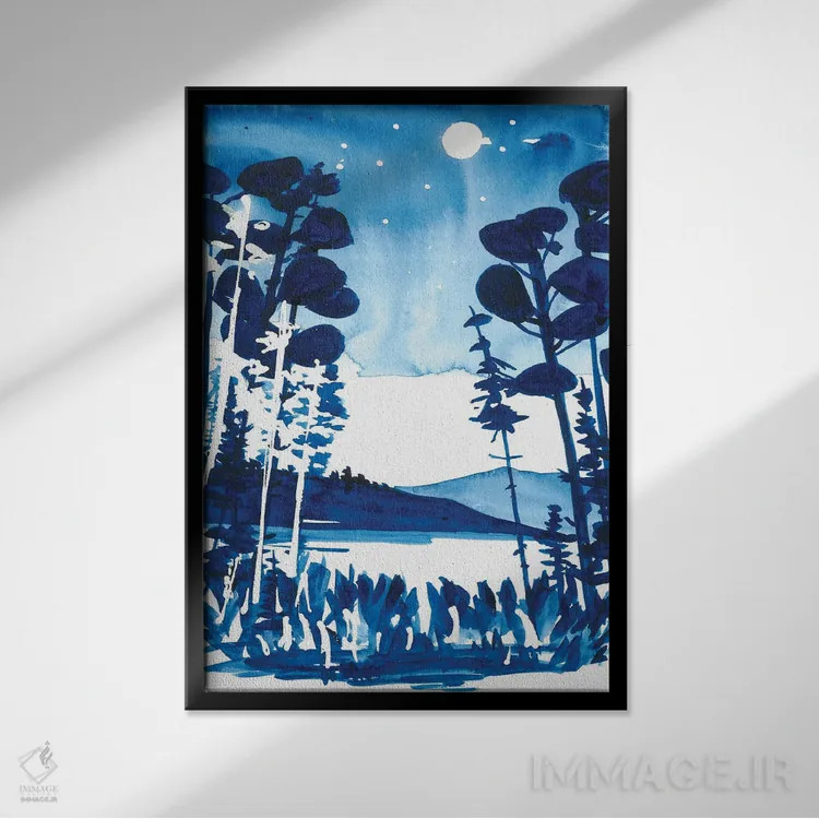 تابلو نور ماه اثر آنا اوز - نمای قابدار مشکی