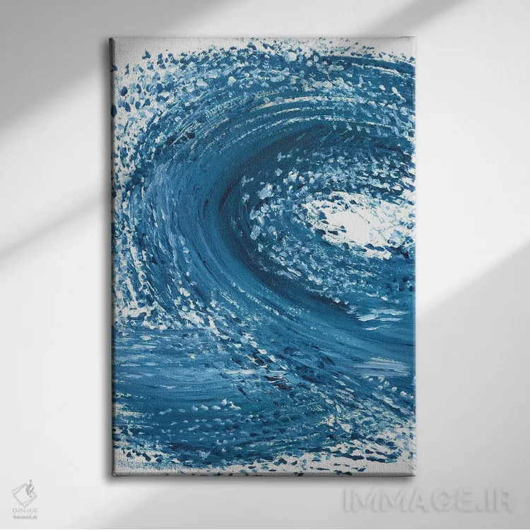 تابلو موج آبی I (شماره یک) اثر آنا اوز - نمای روبهرو روی دیوار