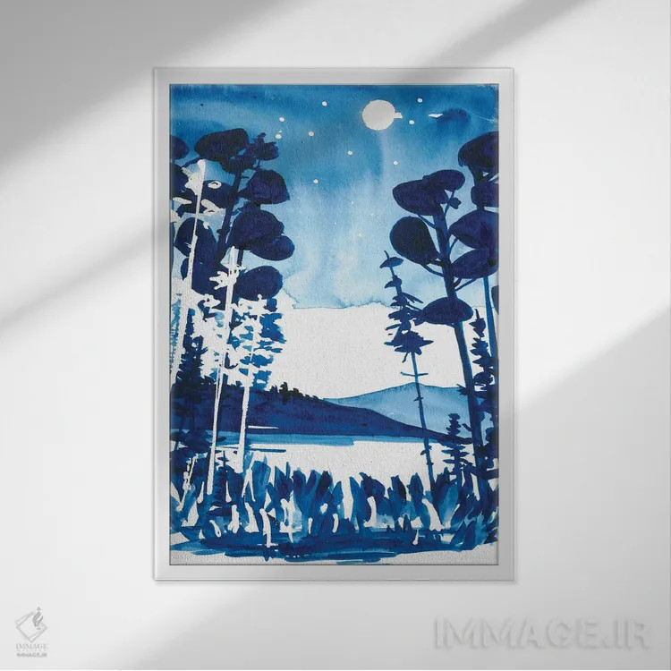 تابلو نور ماه اثر آنا اوز - نمای قابدار سفید