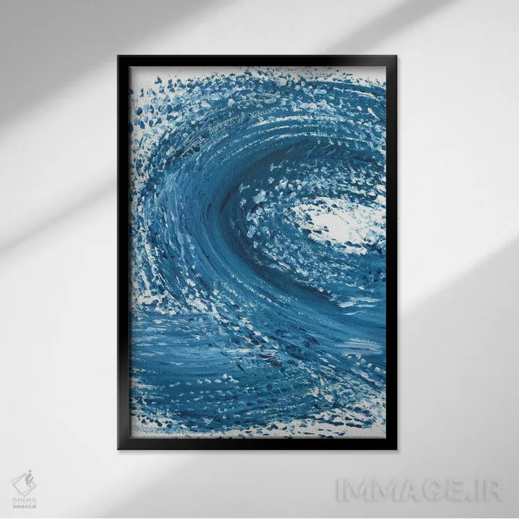 تابلو موج آبی I (شماره یک) اثر آنا اوز - نمای قابدار مشکی
