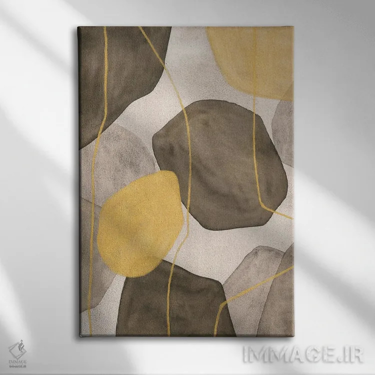 تابلو انتزاع با رنگهای زمینی اثر آنا اوز - نمای روبهرو روی دیوار