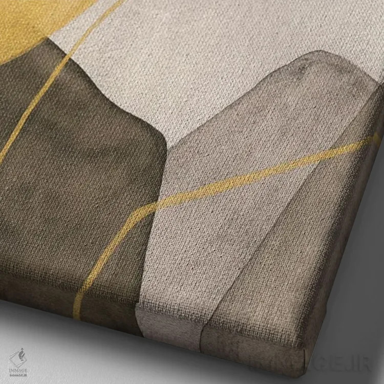 تابلو انتزاع با رنگهای زمینی اثر آنا اوز - نمای نزدیک بافت بوم