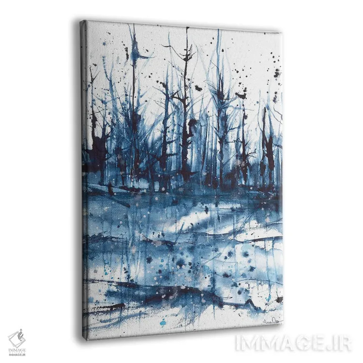 تابلو منظرهٔ انتزاعی آبی اثر آنا اوز - نمای پرسپکتیو محصول