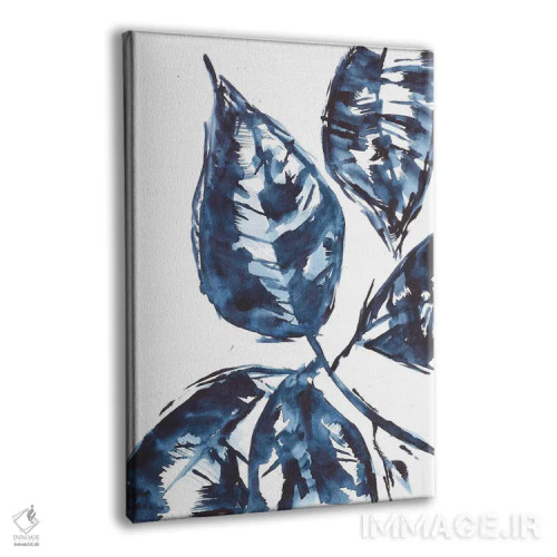 تابلو برگهای آبی اثر آنا اوز - نمای پرسپکتیو محصول