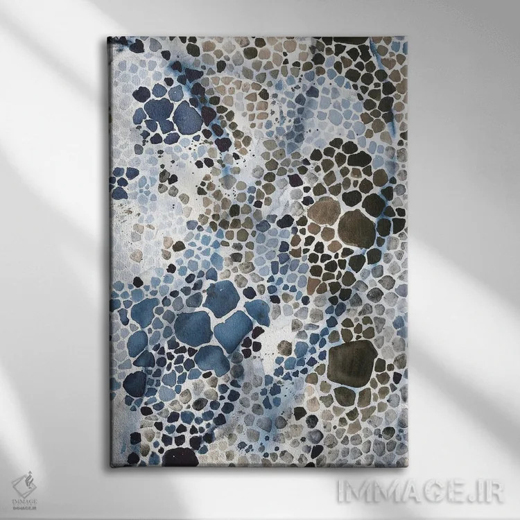 تابلو انتزاع آبی و قهوهای II (شماره دو) اثر آنا اوز - نمای روبهرو روی دیوار