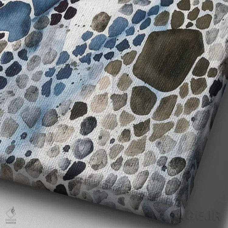 تابلو انتزاع آبی و قهوهای II (شماره دو) اثر آنا اوز - نمای نزدیک بافت بوم