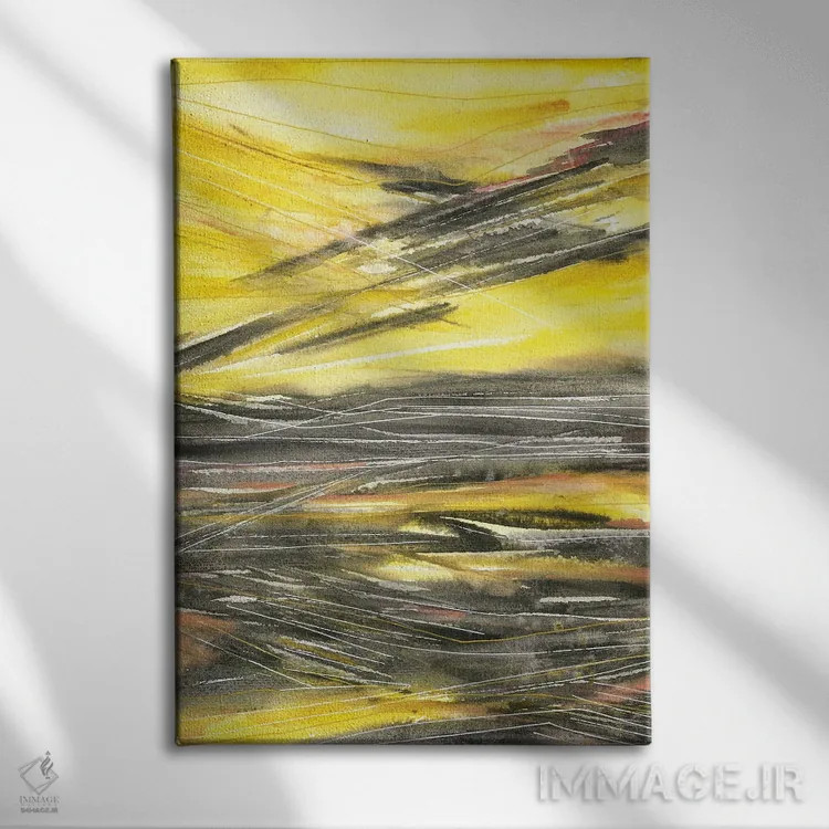 تابلو منظرهٔ انتزاعی غروب اثر آنا اوز - نمای روبهرو روی دیوار