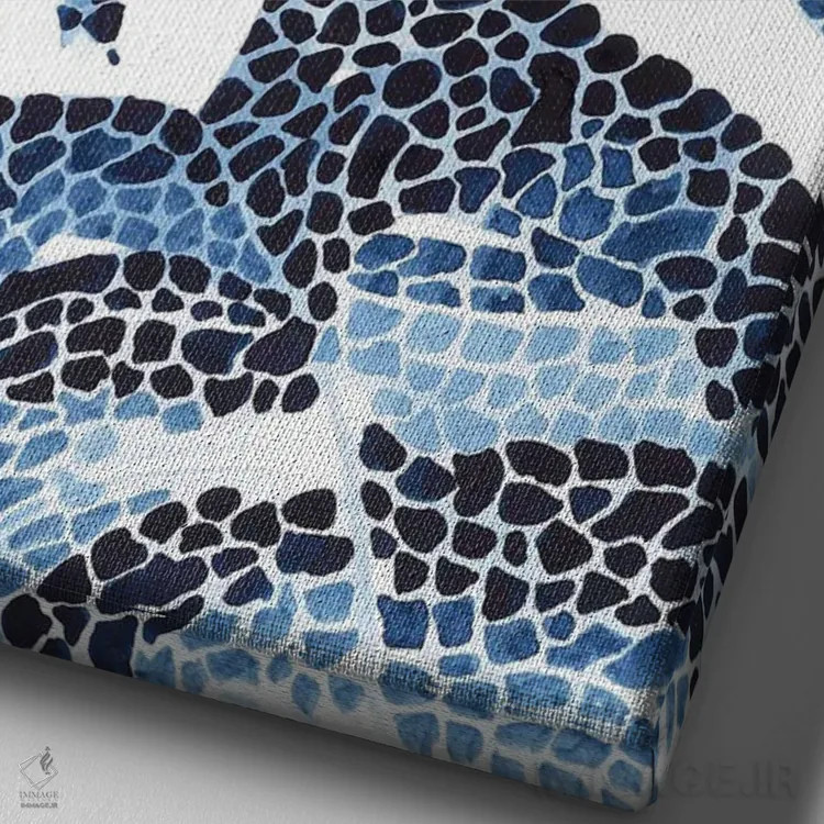 تابلو مونسترا آبی (گیاه زینتی) اثر آنا اوز - نمای نزدیک بافت بوم