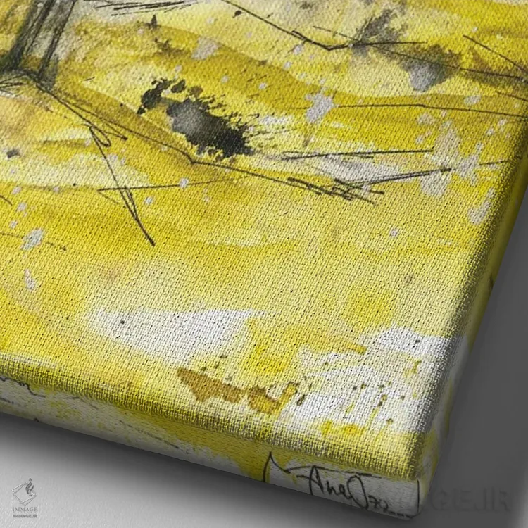 تابلو منظرهٔ پاییزی، درختان اثر آنا اوز - نمای نزدیک بافت بوم