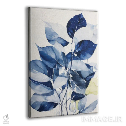 تابلو برگهای آبی I (شماره یک) اثر آنا اوز - نمای پرسپکتیو محصول