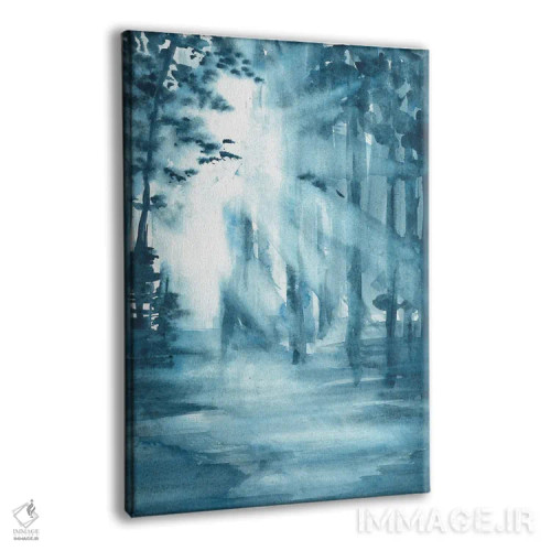 تابلو جنگل آبی صبحگاهی اثر آنا اوز - نمای پرسپکتیو محصول