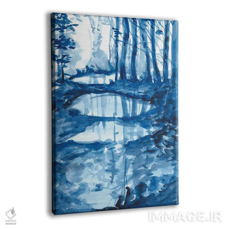 تابلو انعکاس درختان (آبرنگ) اثر آنا اوز - نمای پرسپکتیو محصول