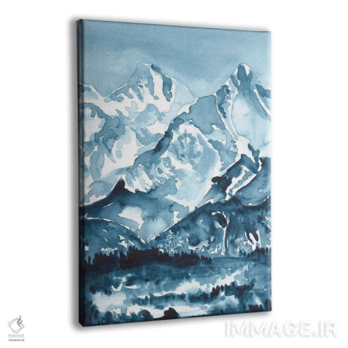 تابلو کوههای آبی (آبرنگ) اثر آنا اوز - نمای پرسپکتیو محصول