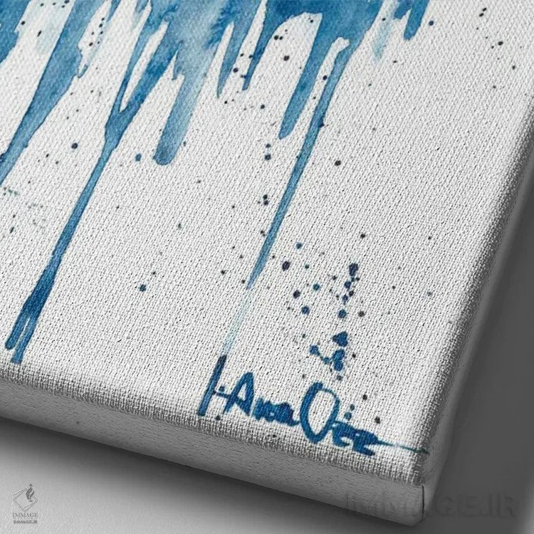 تابلو انعکاس درختان در دریاچه اثر آنا اوز - نمای نزدیک بافت بوم