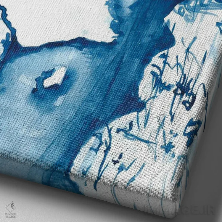 تابلو جویبار زمستانی برفی (آبرنگ) اثر آنا اوز - نمای نزدیک بافت بوم